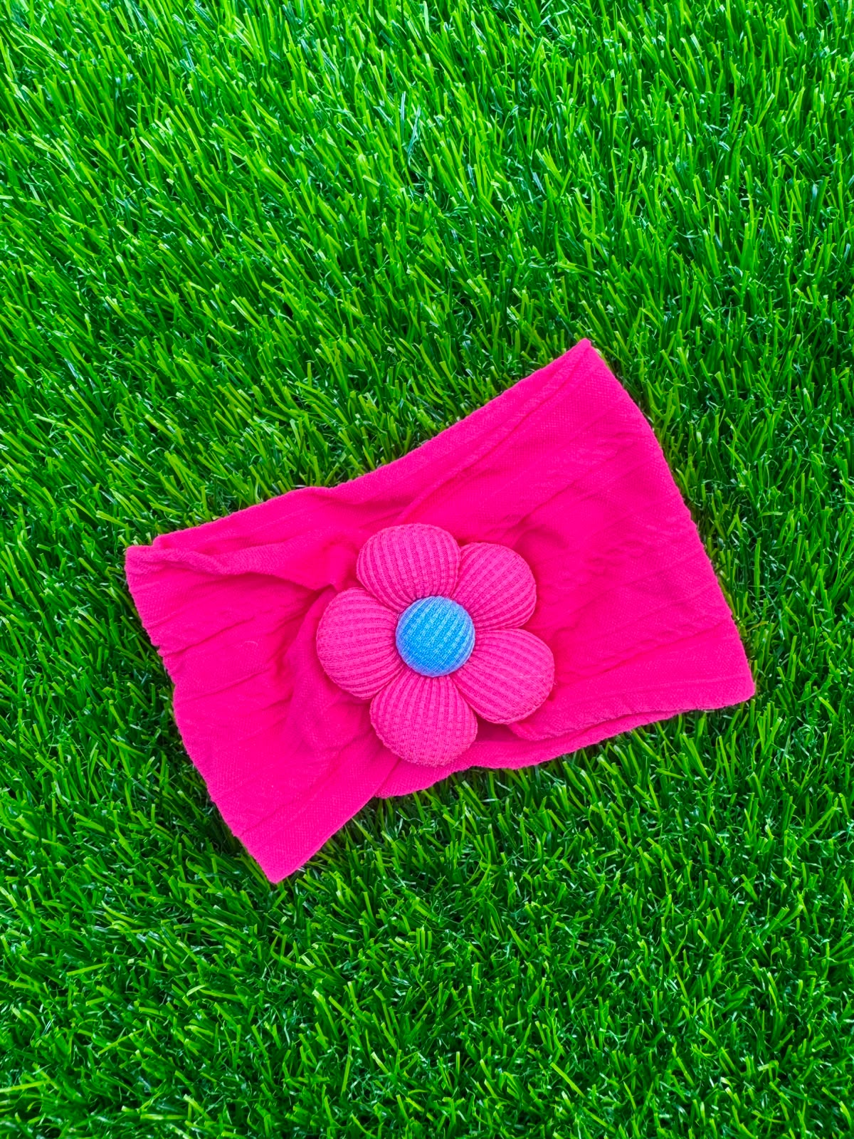 Knit Lining Flower headband (001)