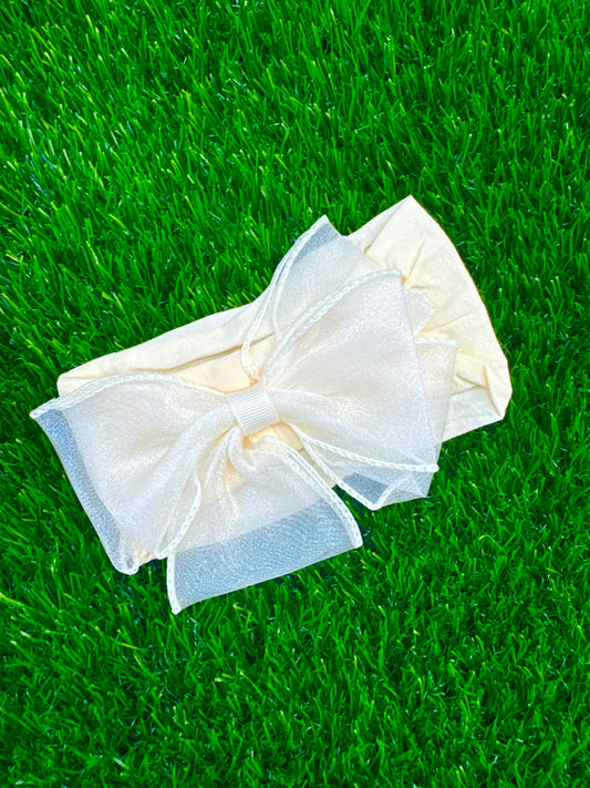 Organza bow headband (001)