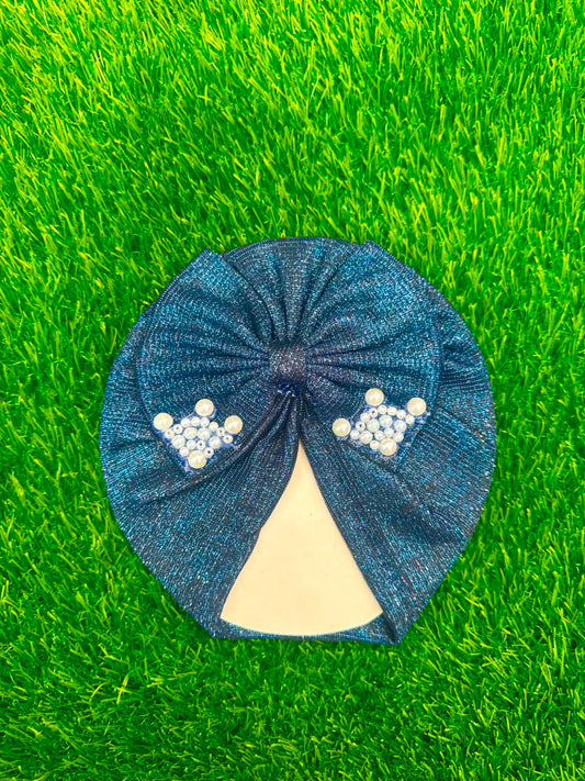 Shimmer Pearl Turban Cap