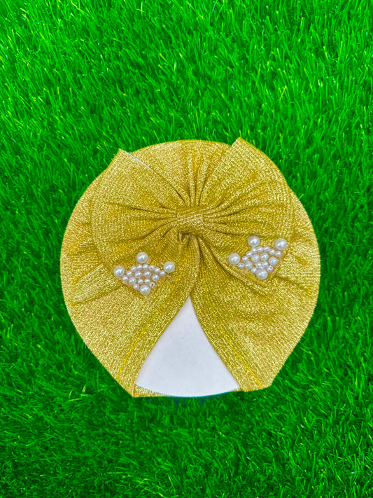 Shimmer Pearl Turban Cap
