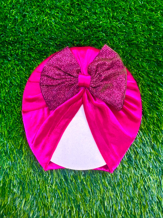 Shimmer Bow velvet cap
