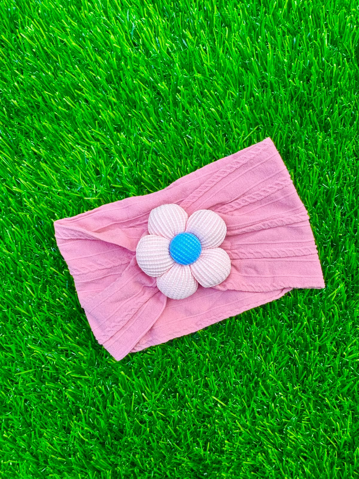 Knit Lining Flower headband (001)