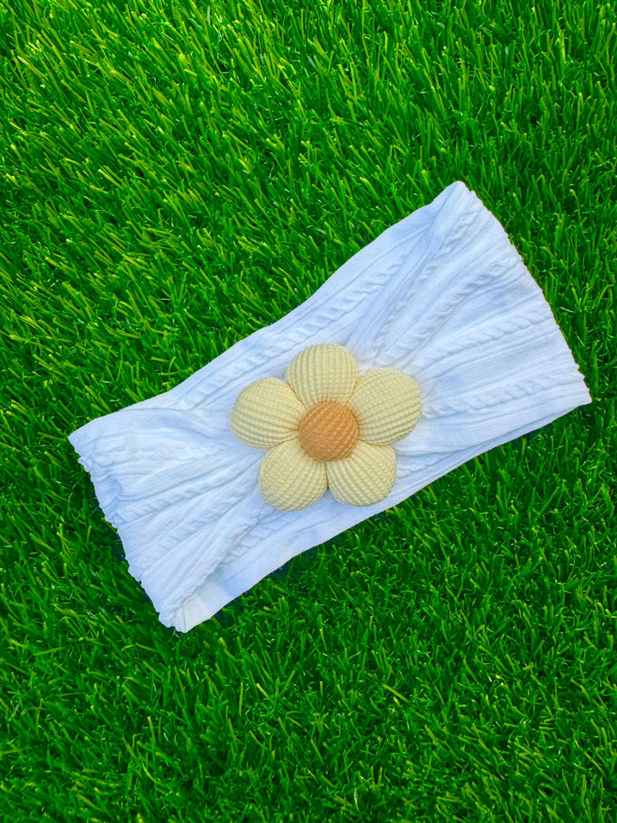 Knit Lining Flower headband (001)