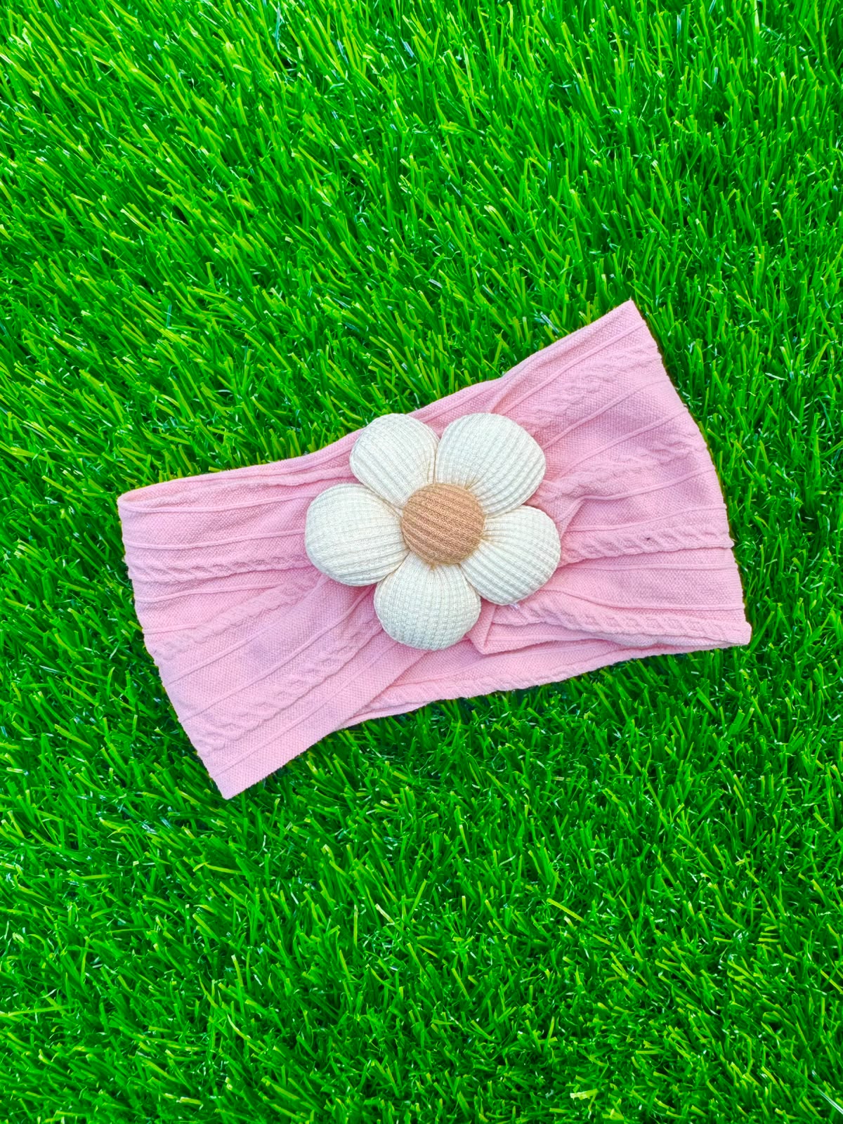 Knit Lining Flower headband (001)