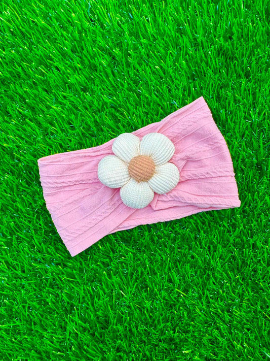 Knit Lining Flower headband (001)