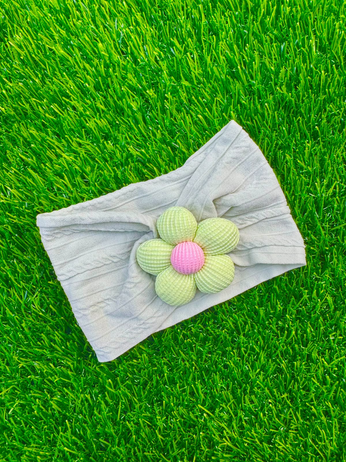 Knit Lining Flower headband (001)