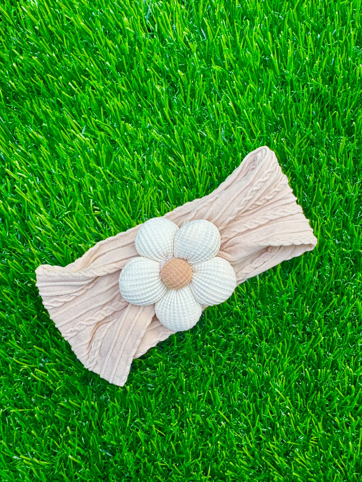 Knit Lining Flower headband (001)