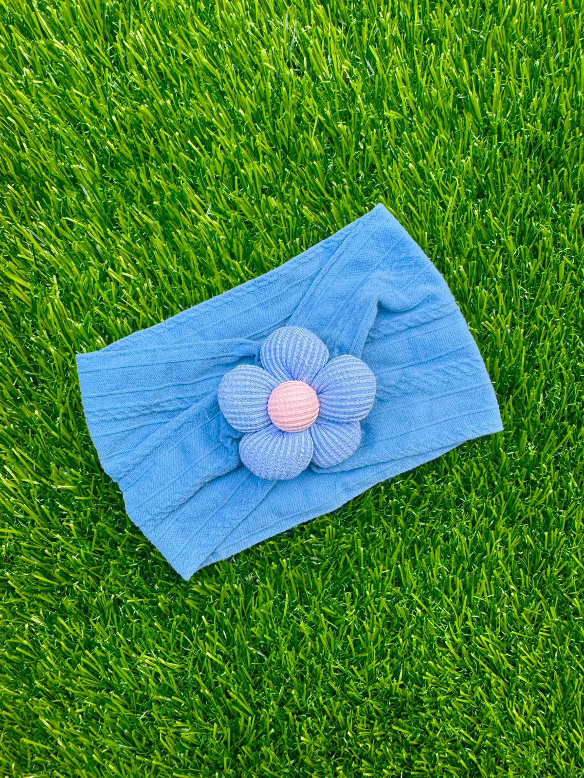 Knit Lining Flower headband (001)