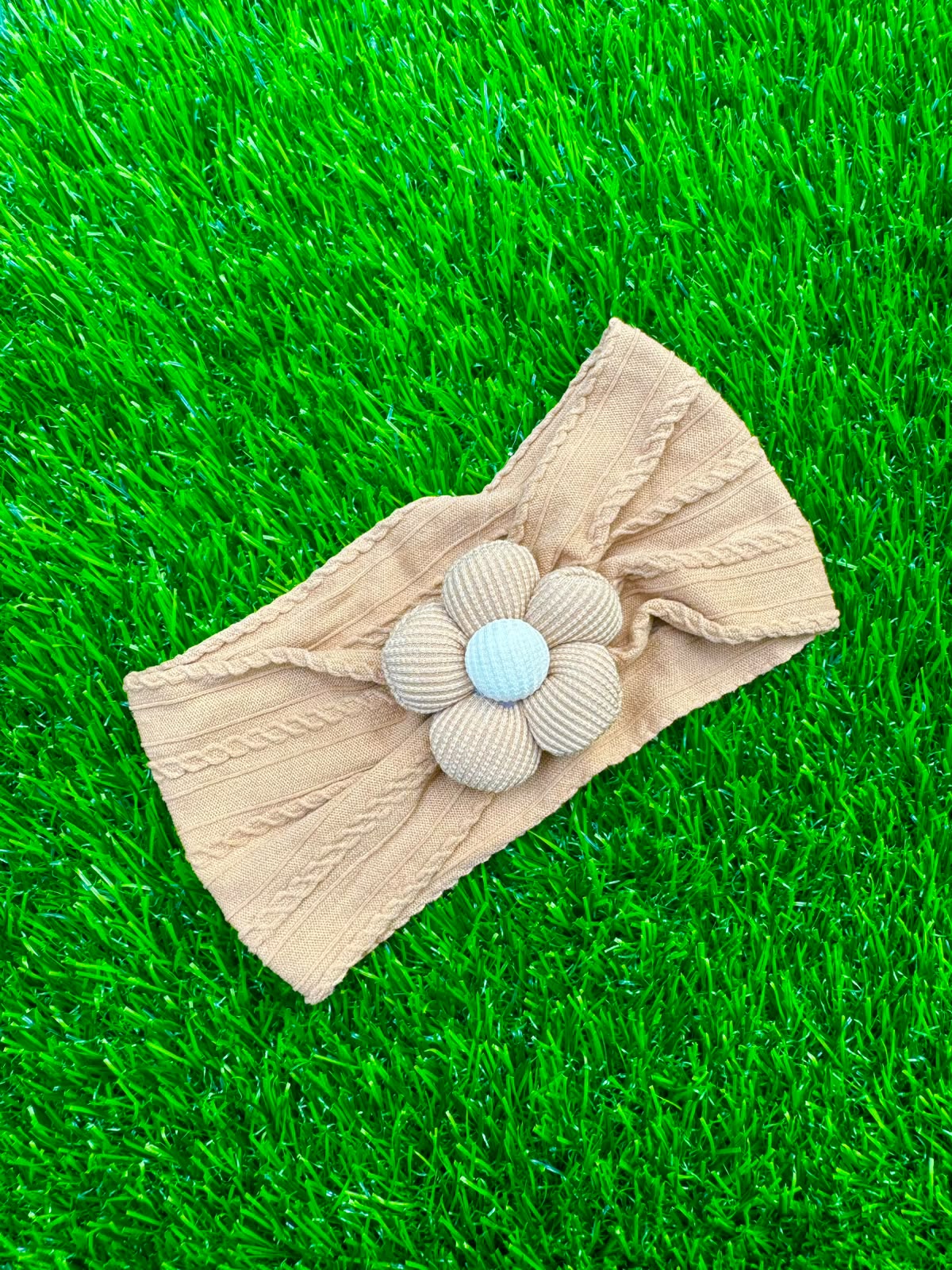 Knit Lining Flower headband (001)