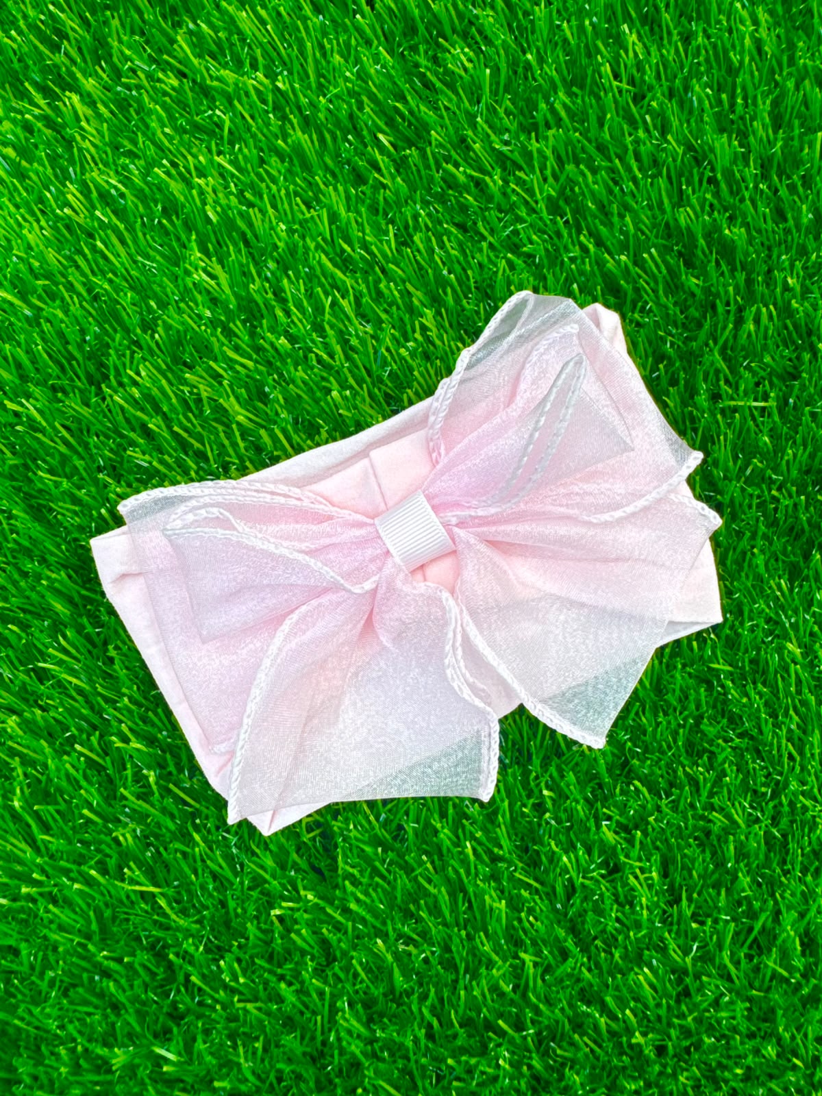 Organza bow headband (001)