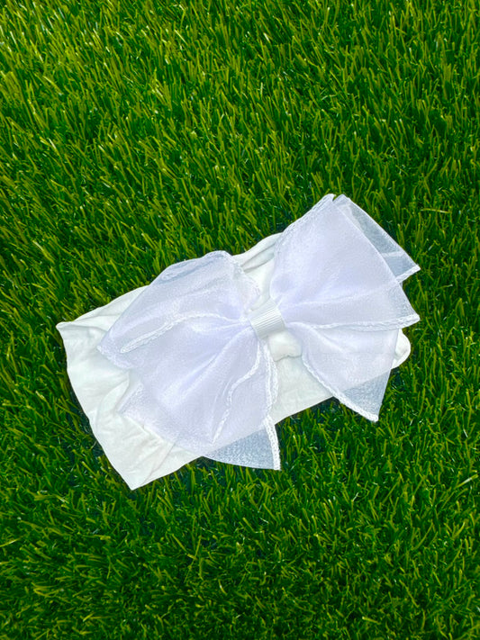 Organza bow headband (001)