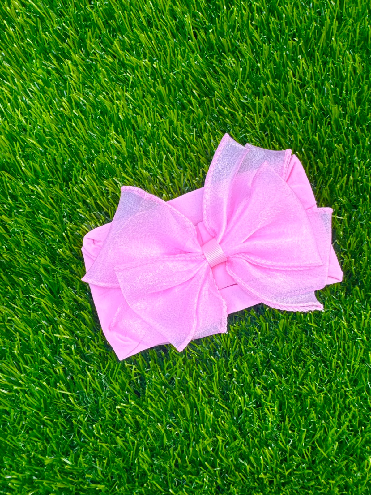 Organza bow headband (001)