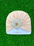 Beige Flower Turban