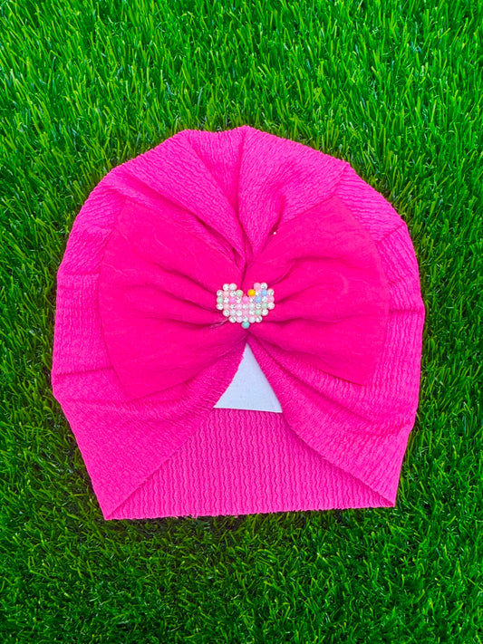 Pink studded heart turban