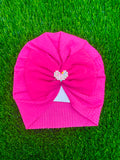 Pink studded heart turban