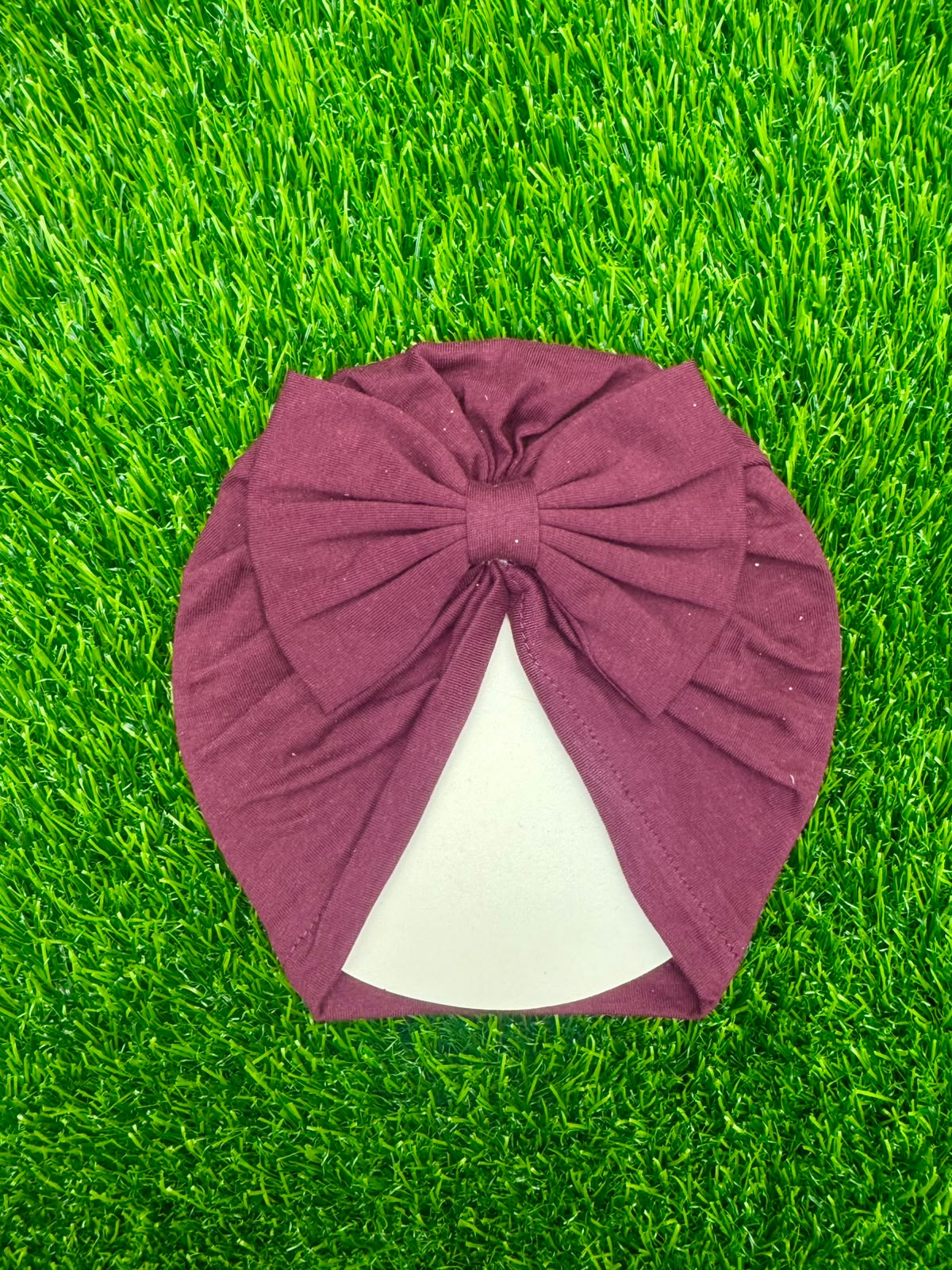 Dark Maroon bow turban
