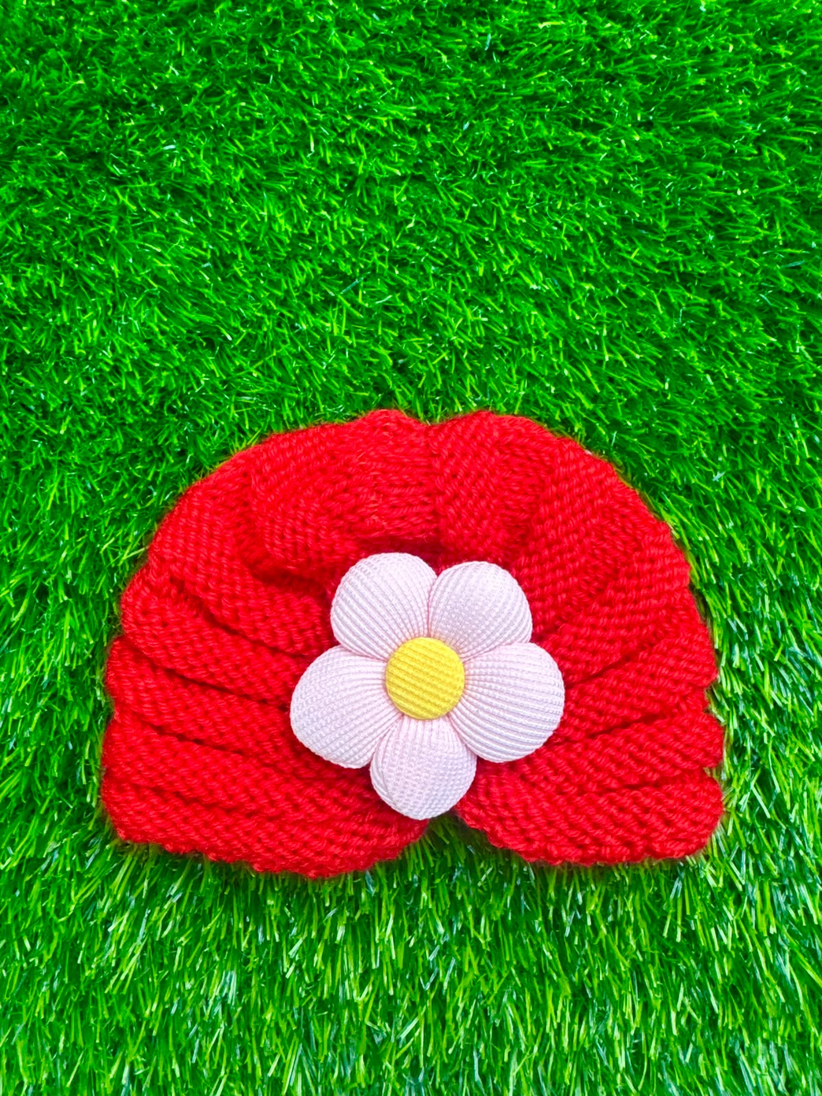 Red wool flower