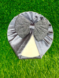 Shimmer Bow velvet cap