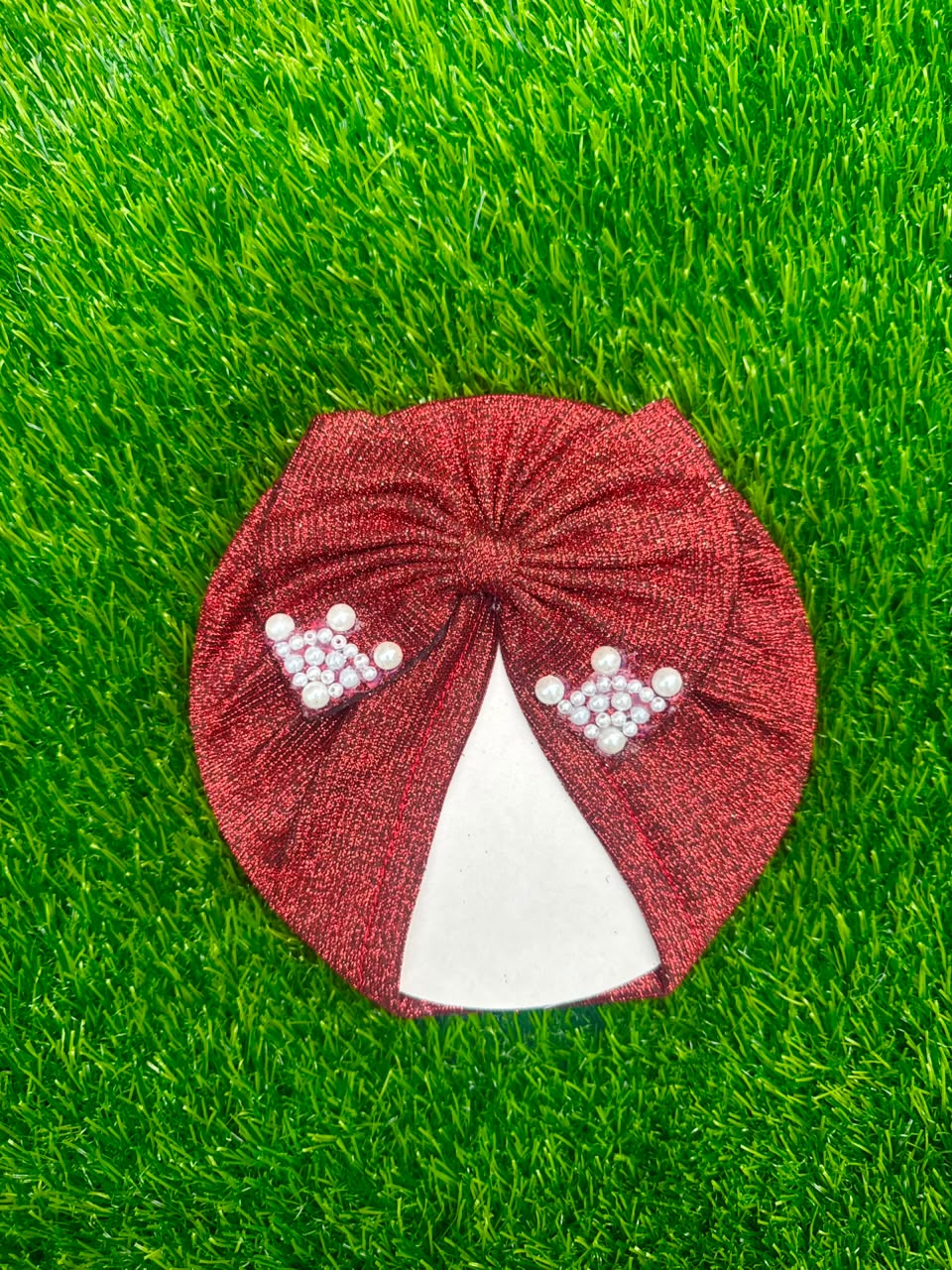 Shimmer Pearl Turban Cap