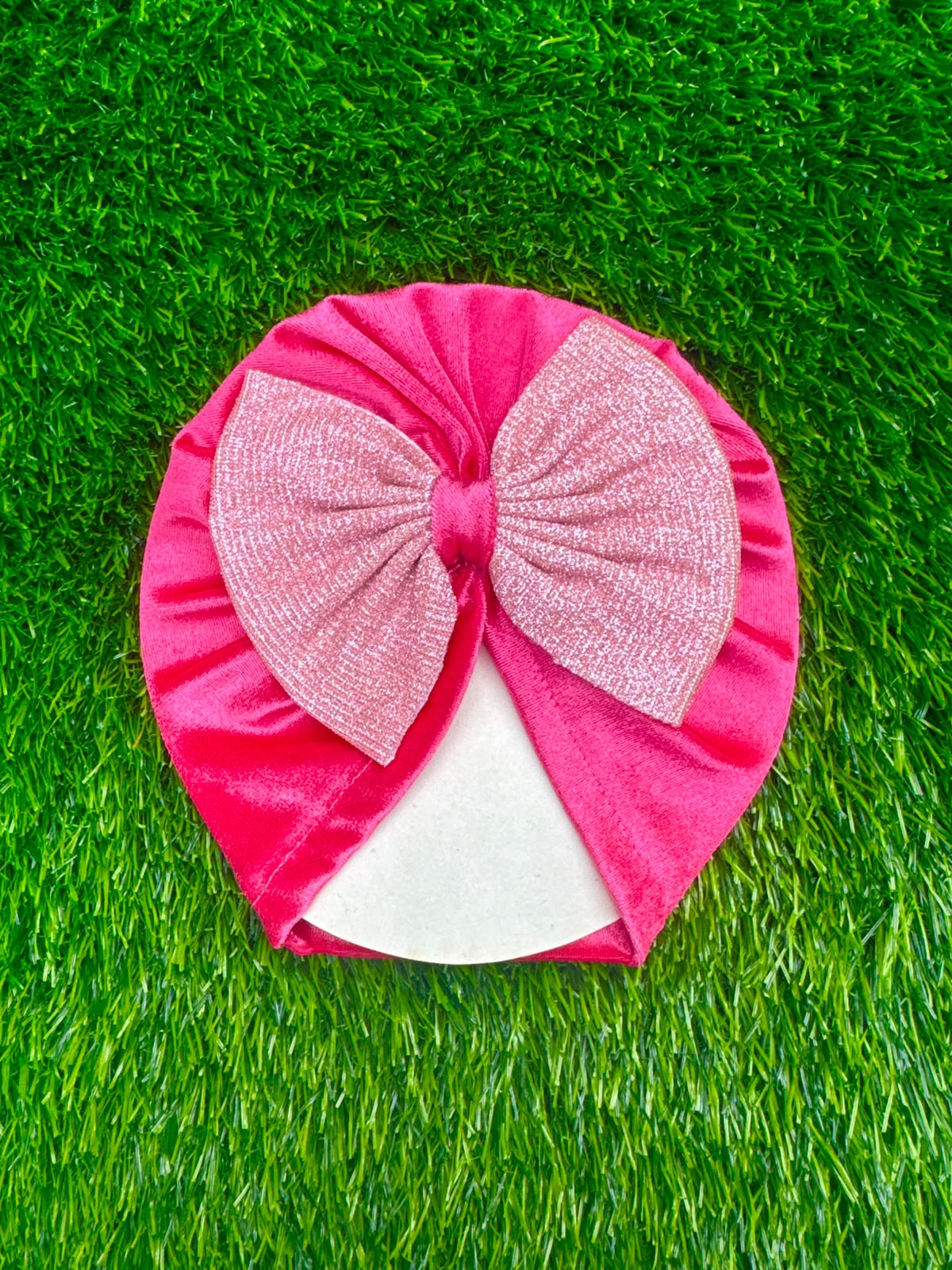 Shimmer Bow velvet cap