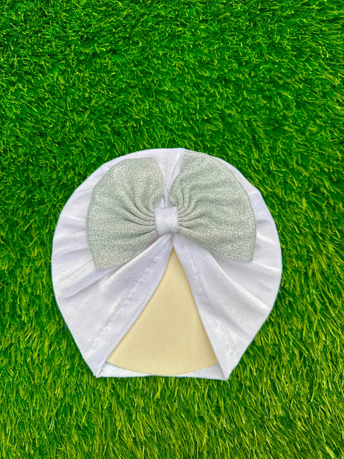 Shimmer Bow velvet cap