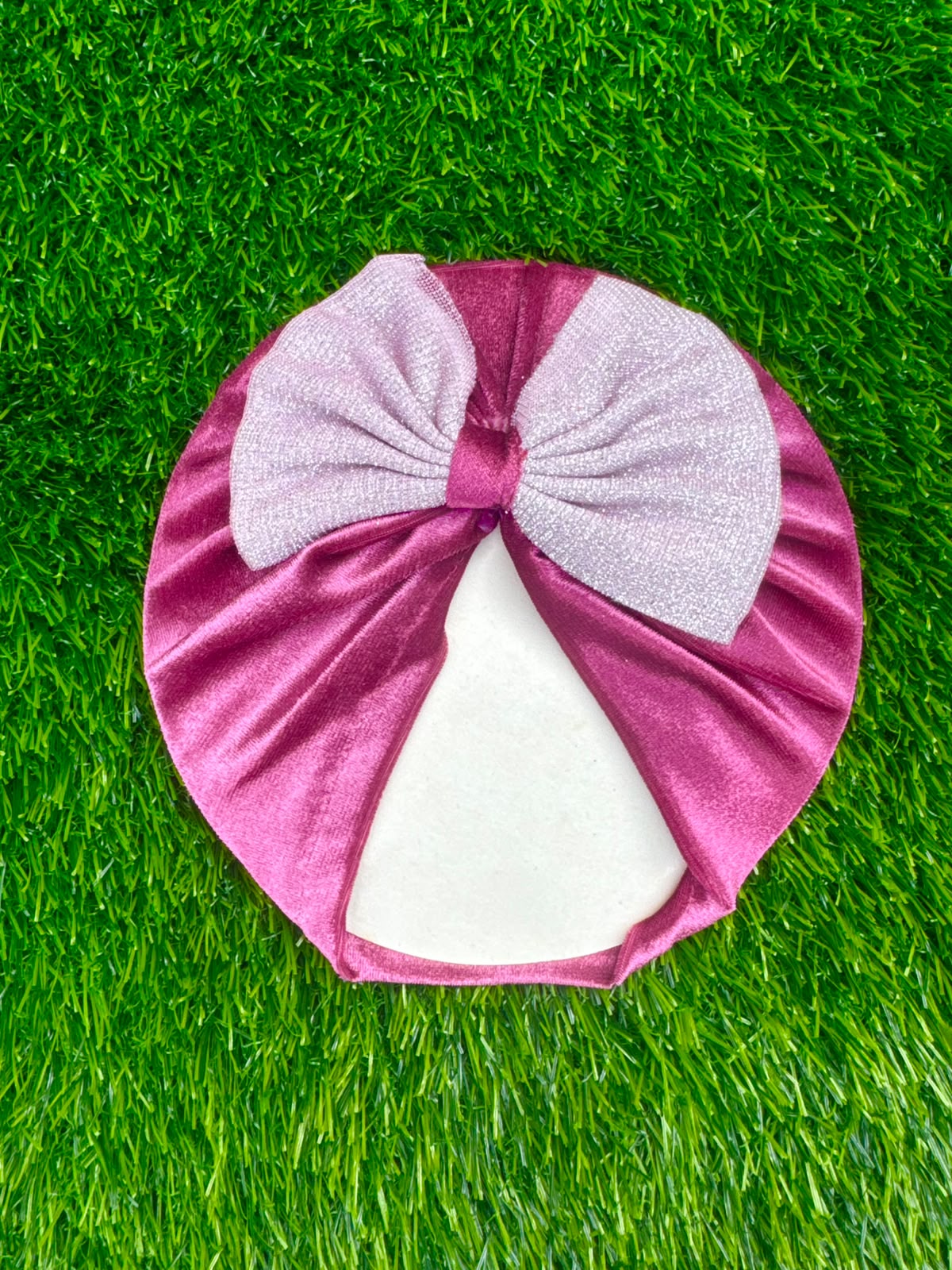 Shimmer Bow velvet cap