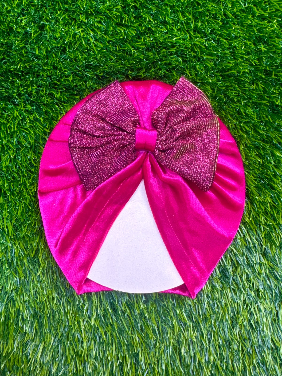Shimmer Bow velvet cap